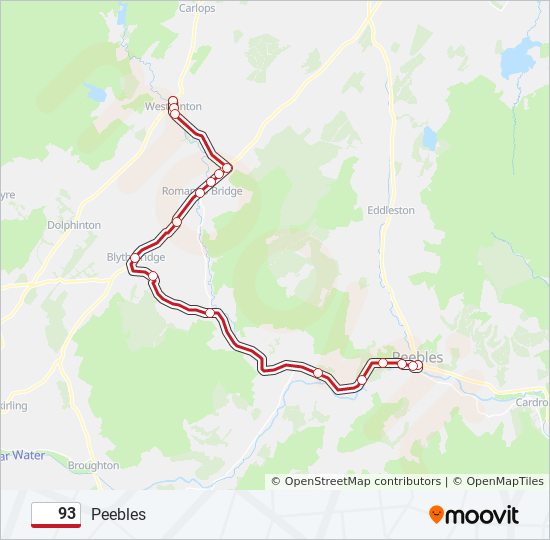 93 Route: Schedules, Stops & Maps - Peebles (Updated)