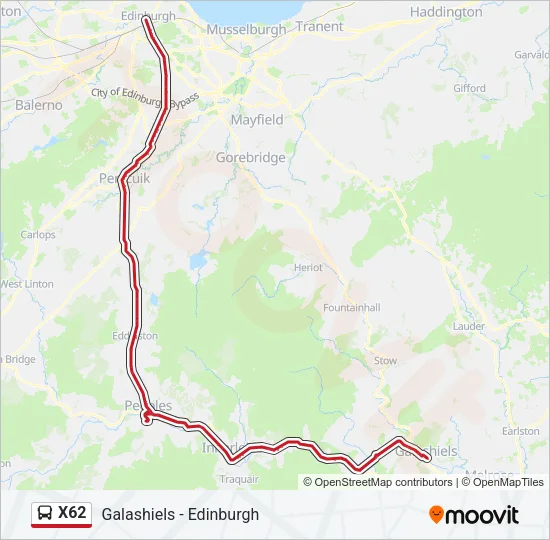 X62 Bus Line Map