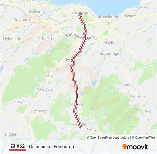 X62 Bus Line Map
