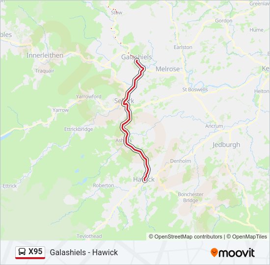 X95 Bus Line Map