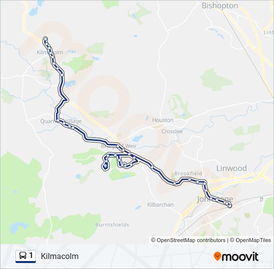 1 Route: Schedules, Stops & Maps - Kilmacolm (Updated)