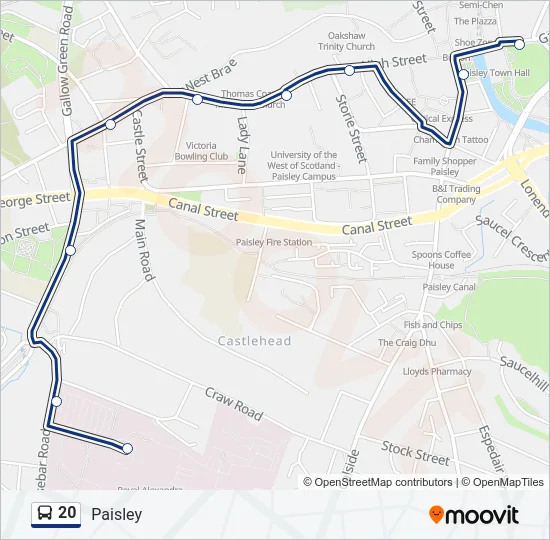 20 Bus Line Map