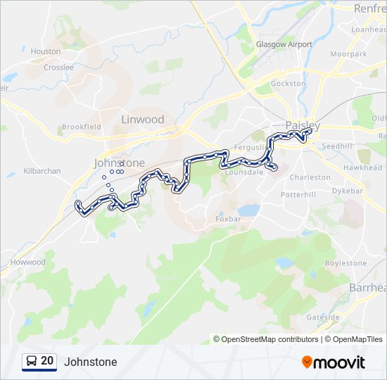 Bus 20 Route Map 20 Route: Schedules, Stops & Maps - Johnstone (Updated)