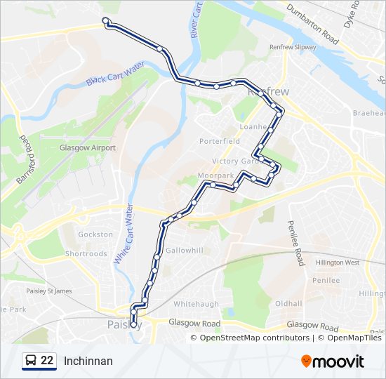 Bus 22 Route Map 22 Route: Schedules, Stops & Maps - Inchinnan (Updated)