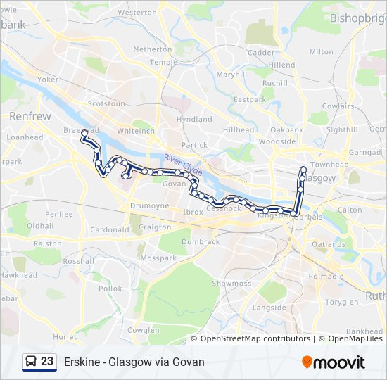 Via Bus Route Map 23 Route: Schedules, Stops & Maps - Braehead Shopping Centre (Updated)