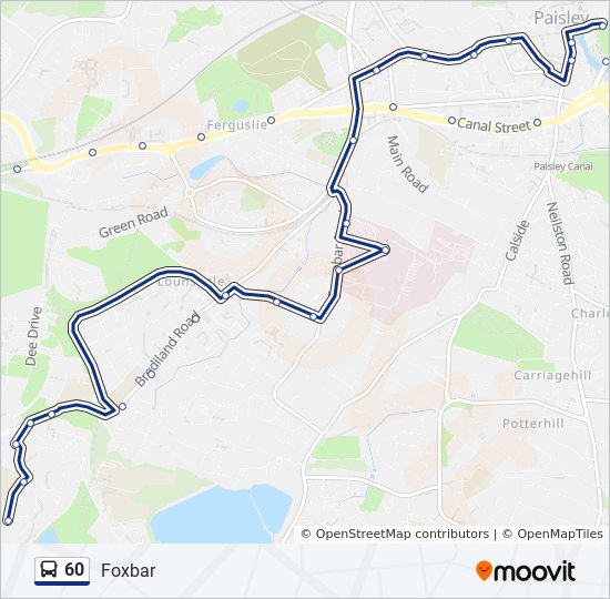 Bus 60 Route Map 60 Route: Schedules, Stops & Maps - Foxbar (Updated)