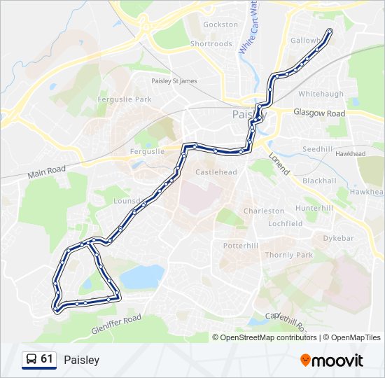 61 Bus Line Map