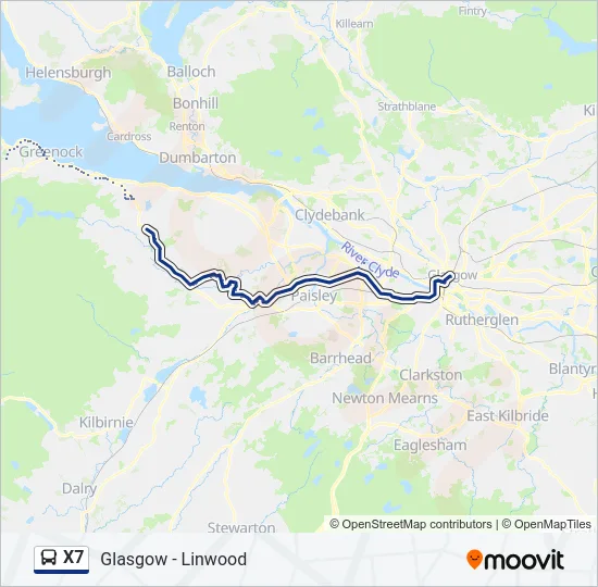 X7 Bus Line Map