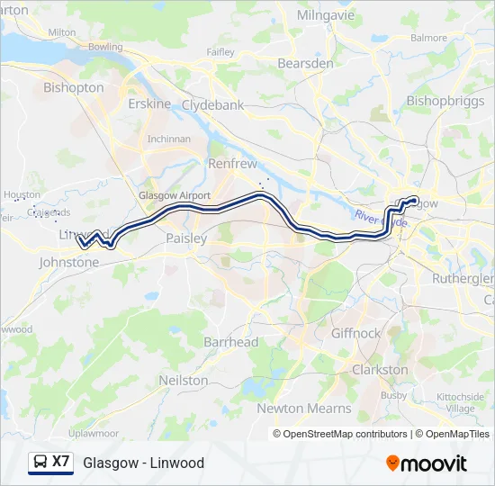 X7 Bus Line Map