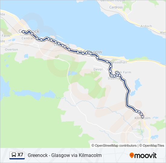 X7 bus Line Map