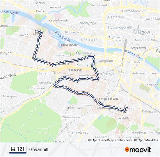 121 Bus Line Map