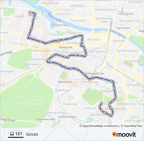 121 Route Schedules Stops Maps Govan Updated 