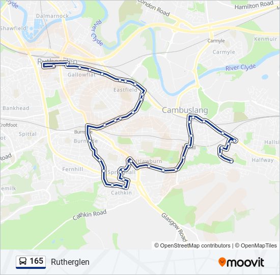 Bus 165 Route Map 165 Route: Schedules, Stops & Maps - Rutherglen (Updated)