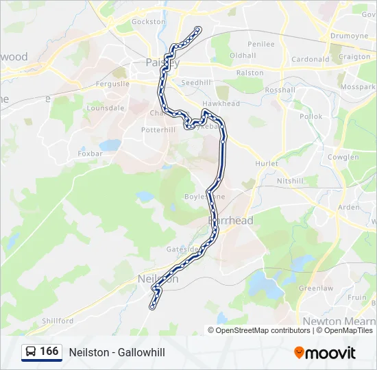 166 Bus Line Map