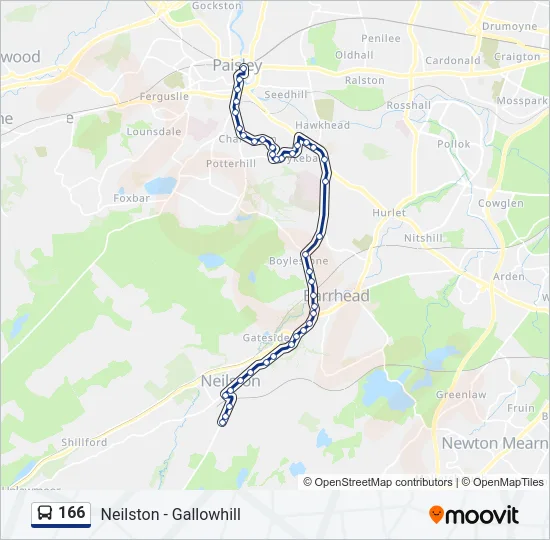 166 Bus Line Map