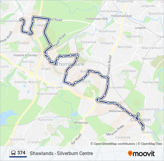 374 bus Line Map