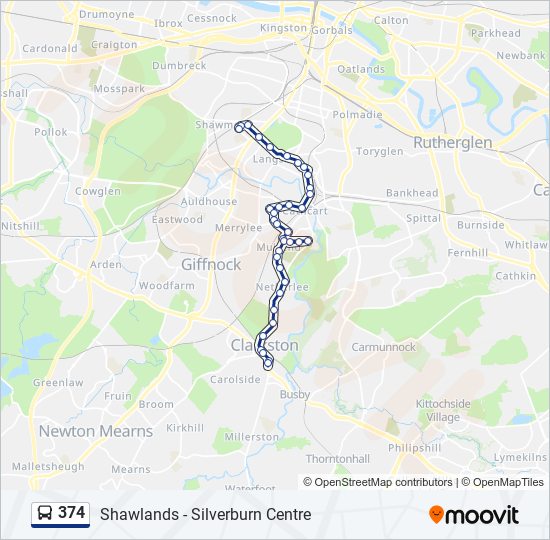 374 bus Line Map