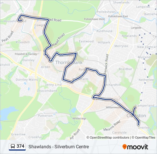 Bus 374 Route Map 374 Route: Schedules, Stops & Maps - Pollok (Updated)