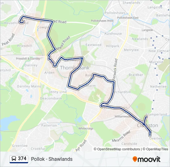 374 Bus Line Map