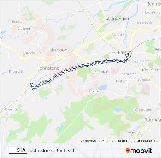 51A bus Line Map