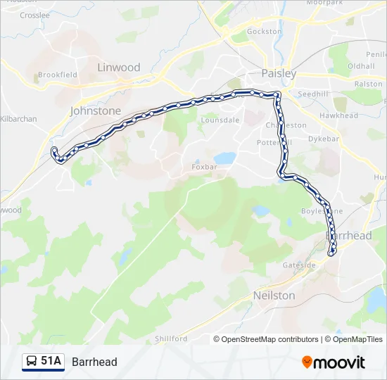 51A Bus Line Map