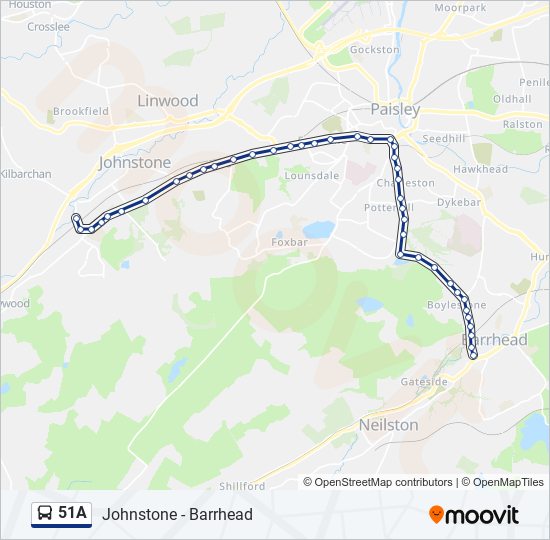 51a Route Schedules, Stops & Maps Barrhead (Updated)