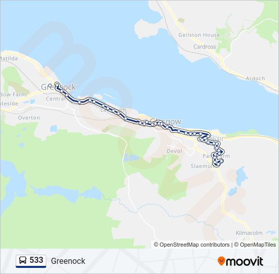 533 Bus Line Map