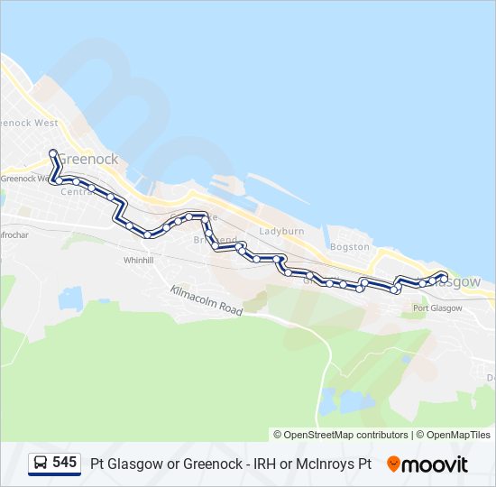 545 bus Line Map