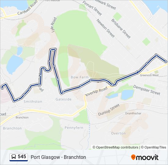 545 bus Line Map