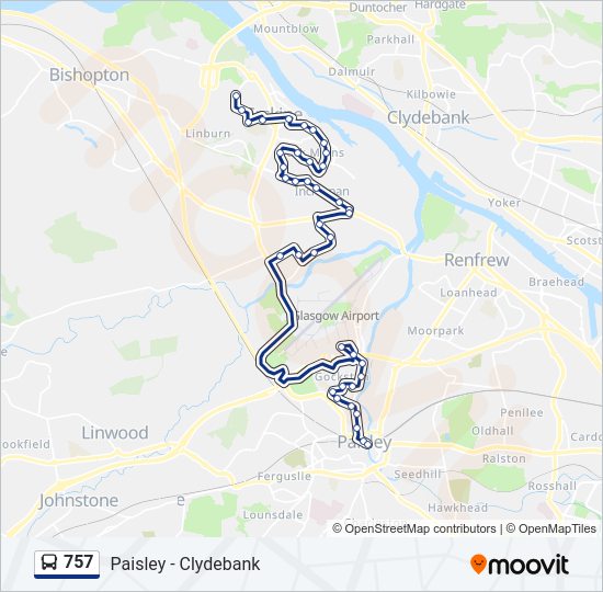 757 Bus Line Map