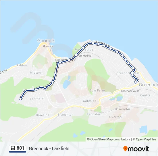 801 Bus Line Map