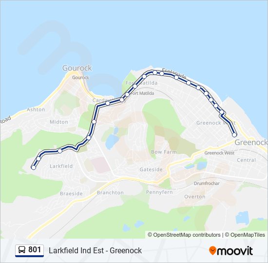 801 bus Line Map