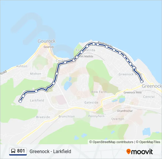801 Bus Line Map