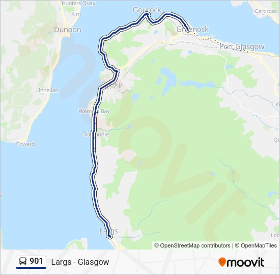 901 Route Schedules, Stops & Maps Largs