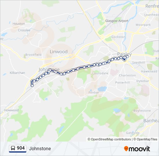 904 Bus Line Map