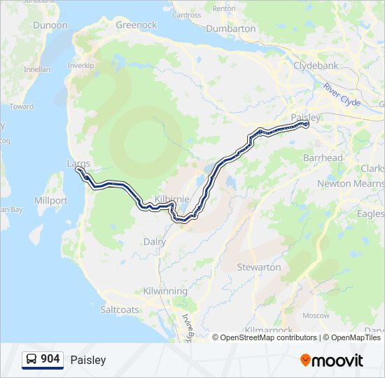 904 Bus Line Map