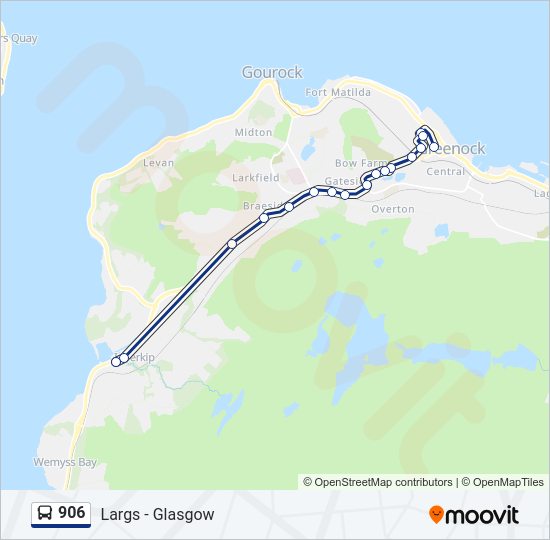 906 bus Line Map