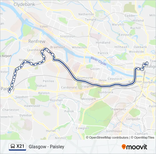X21 Bus Line Map