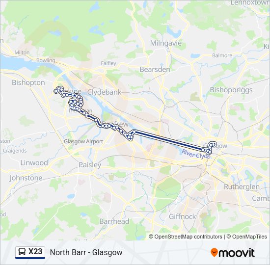 X23 Bus Line Map