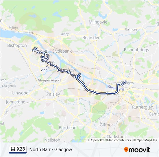 X23 Bus Line Map