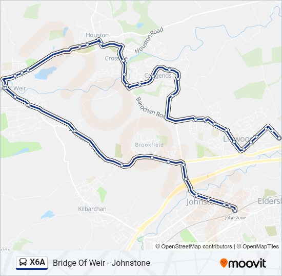 X6A Bus Line Map