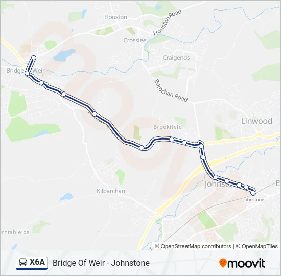X6A Bus Line Map