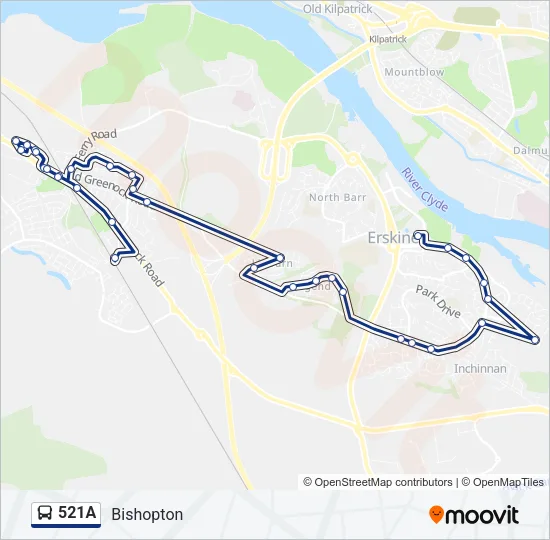 521A Bus Line Map