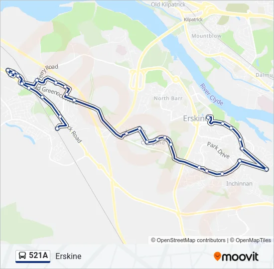 521A Bus Line Map