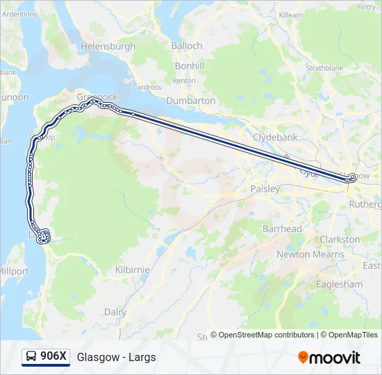 906X Bus Line Map