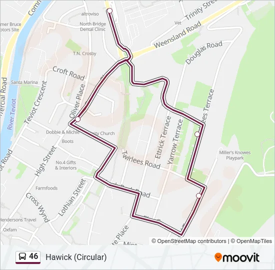 46 Bus Line Map