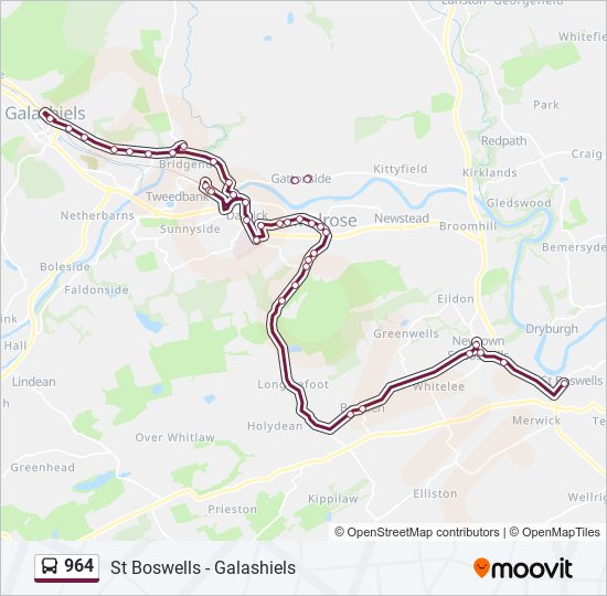 Bus 964 Route Map 964 Route: Schedules, Stops & Maps - Galashiels (Updated)