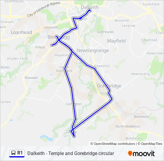 R1 Bus Line Map