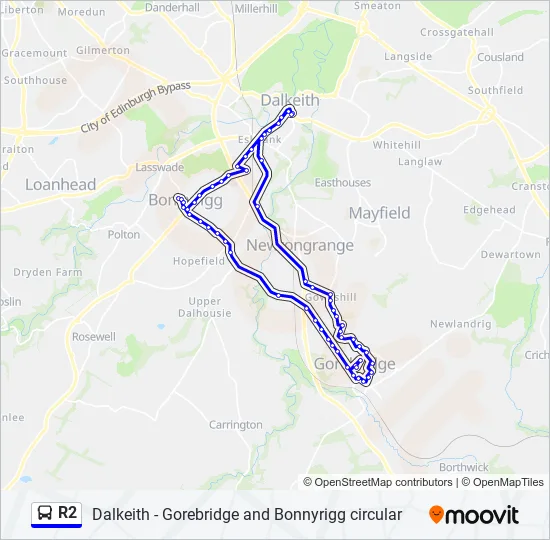 R2 Bus Line Map