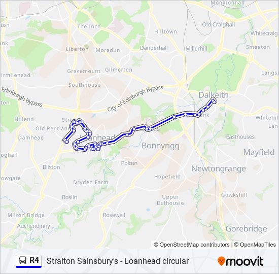 R4 Route Schedules Stops Maps Loanhead Updated